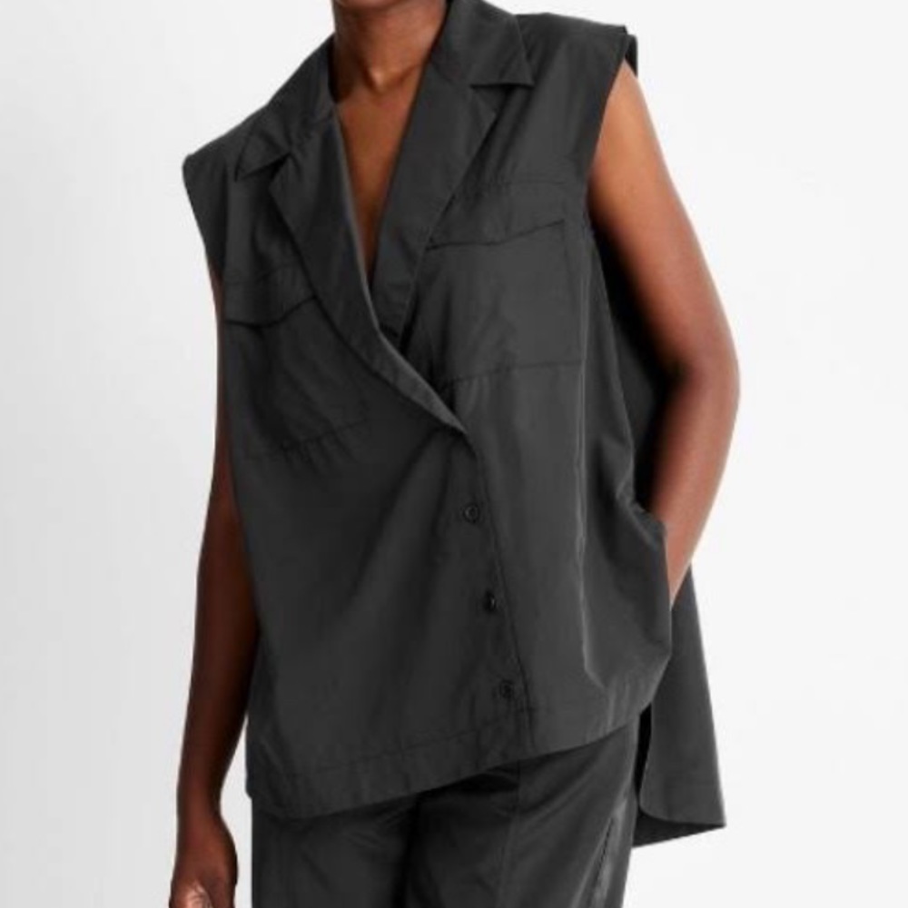 Women's Sleeveless Nylon
Button-Down Shirt - Future Collective  Kahlana Brown